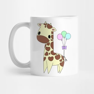 Baby Giraffe with Balloons Mug